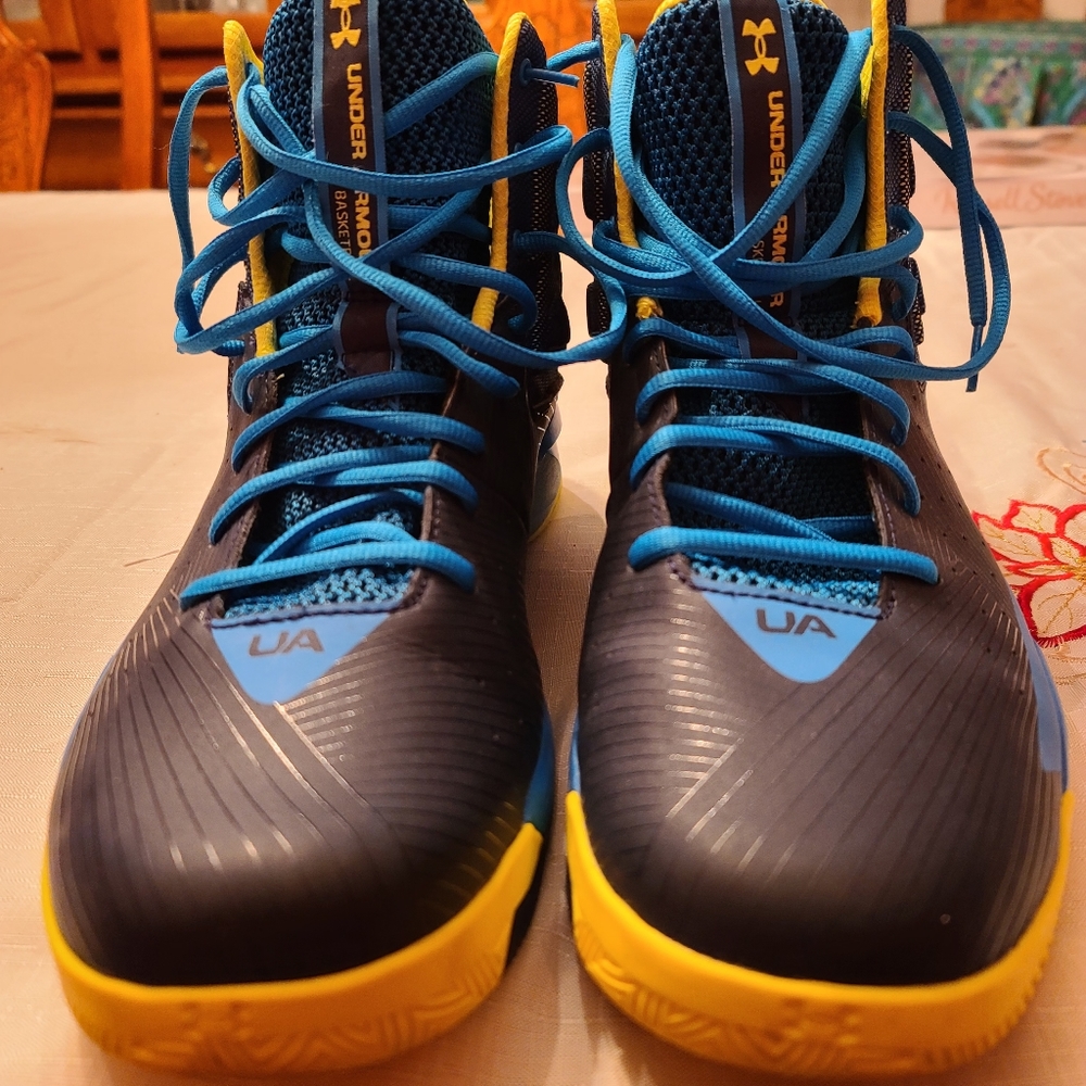 Under Armour Blue and Yellow Athletic Shoes